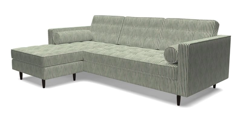 Marylebone RHF Corner Unit in Clever Tough And Eco Velvet Chrome