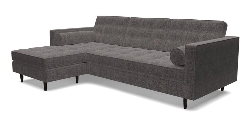 Marylebone RHF Corner Unit in Clever Tough And Eco Velvet Chrome