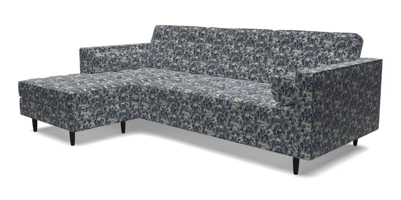 Marylebone RHF Corner Unit in Clever Tough And Eco Velvet Chrome