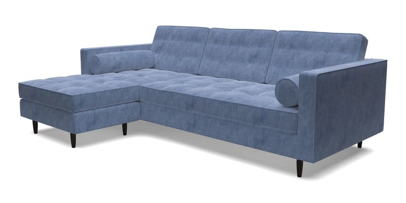 Marylebone RHF Corner Unit in Clever Tough And Eco Velvet Chrome