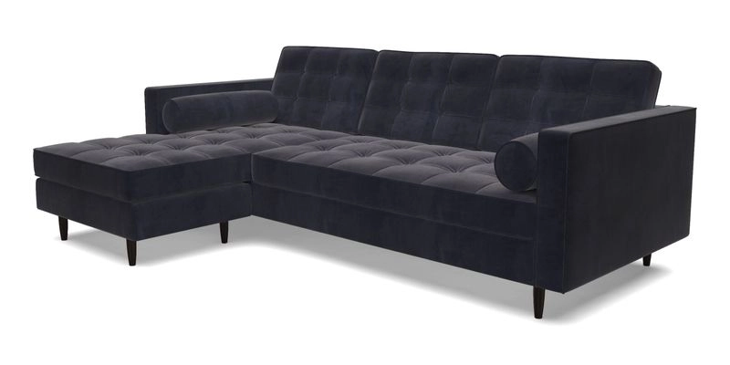 Marylebone RHF Corner Unit in Clever Tough And Eco Velvet Chrome