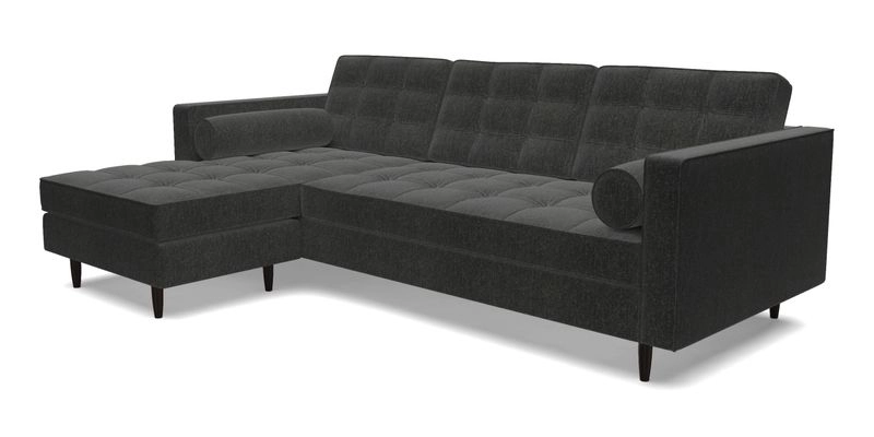 Marylebone RHF Corner Unit in Clever Tough And Eco Velvet Chrome