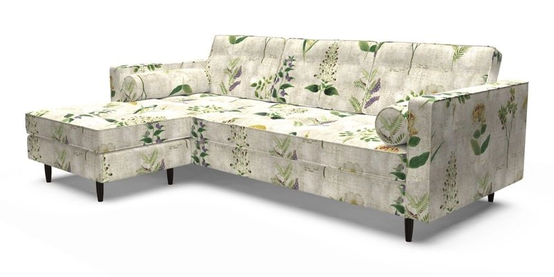 Marylebone RHF Corner Unit in Clever Tough And Eco Velvet Chrome
