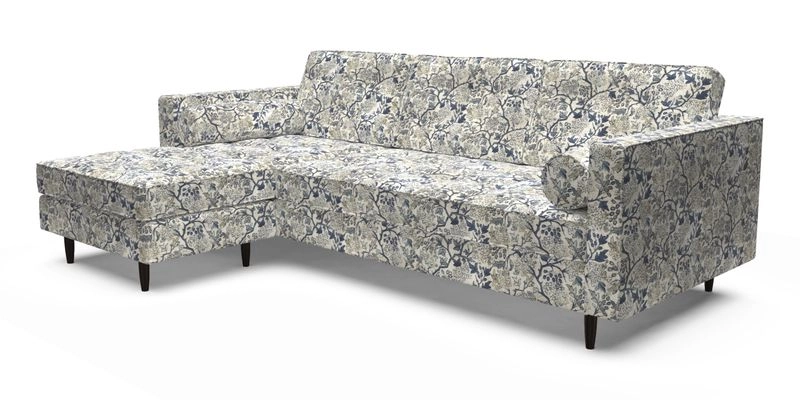 Marylebone RHF Corner Unit in Clever Tough And Eco Velvet Chrome