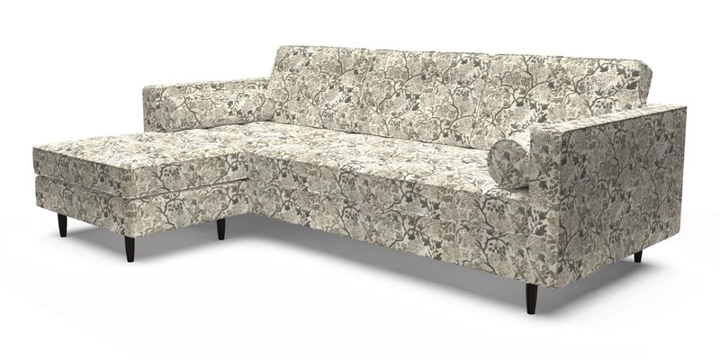 Marylebone RHF Corner Unit in Clever Tough And Eco Velvet Chrome
