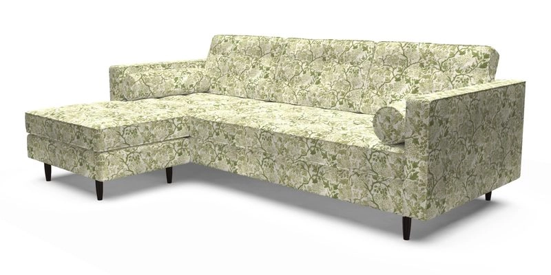 Marylebone RHF Corner Unit in Clever Tough And Eco Velvet Chrome
