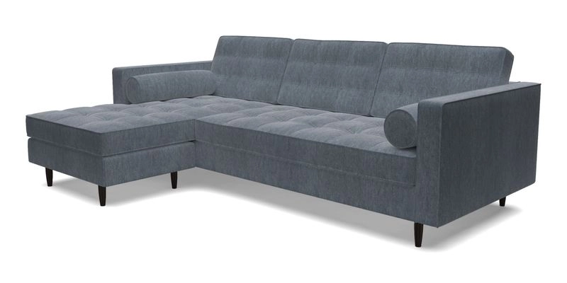 Marylebone RHF Corner Unit in Clever Tough And Eco Velvet Chrome