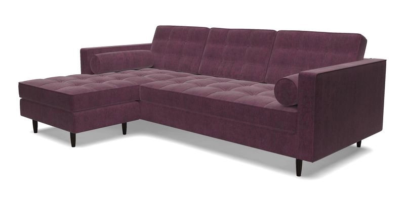 Marylebone RHF Corner Unit in Clever Tough And Eco Velvet Chrome