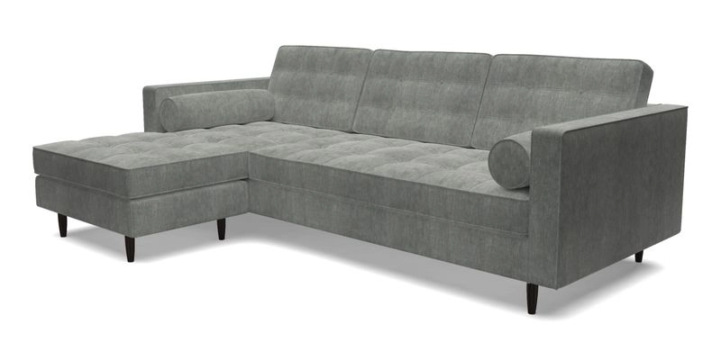 Marylebone RHF Corner Unit in Clever Tough And Eco Velvet Chrome