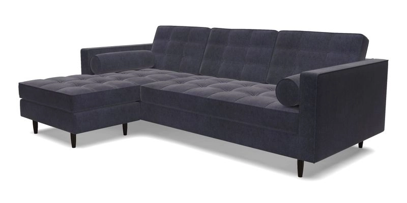 Marylebone RHF Corner Unit in Clever Tough And Eco Velvet Chrome
