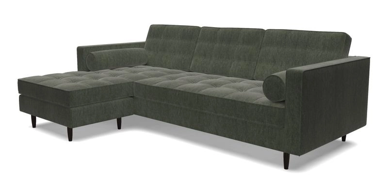 Marylebone RHF Corner Unit in Clever Tough And Eco Velvet Chrome