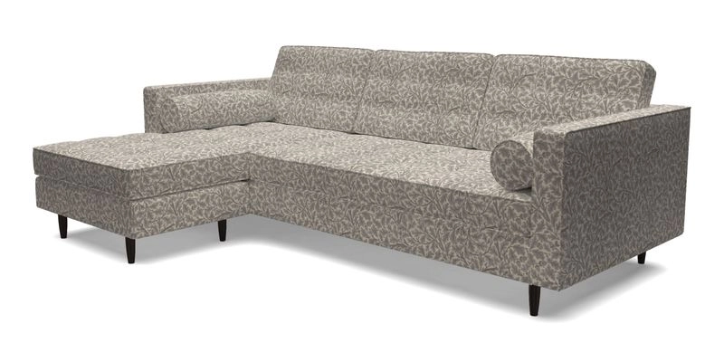 Marylebone RHF Corner Unit in Clever Tough And Eco Velvet Chrome