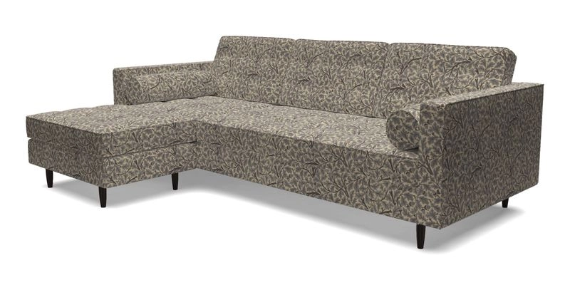 Marylebone RHF Corner Unit in Clever Tough And Eco Velvet Chrome