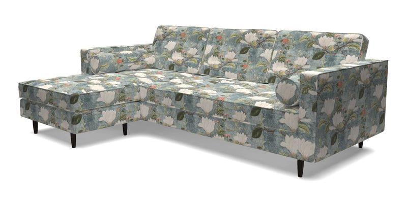 Marylebone RHF Corner Unit in Clever Tough And Eco Velvet Chrome