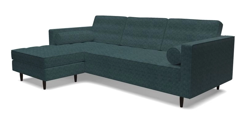 Marylebone RHF Corner Unit in Clever Tough And Eco Velvet Chrome
