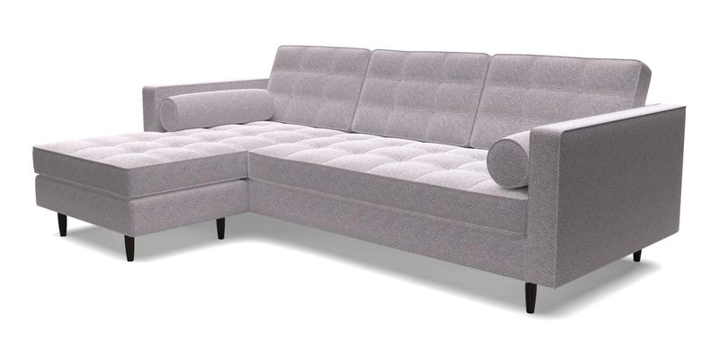 Marylebone RHF Corner Unit in Clever Tough And Eco Velvet Chrome