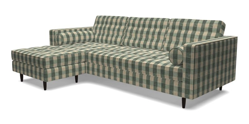 Marylebone RHF Corner Unit in Clever Tough And Eco Velvet Chrome