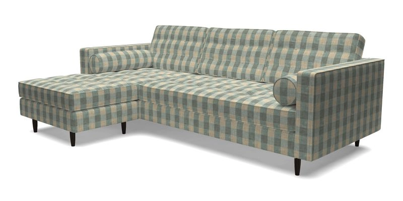 Marylebone RHF Corner Unit in Clever Tough And Eco Velvet Chrome
