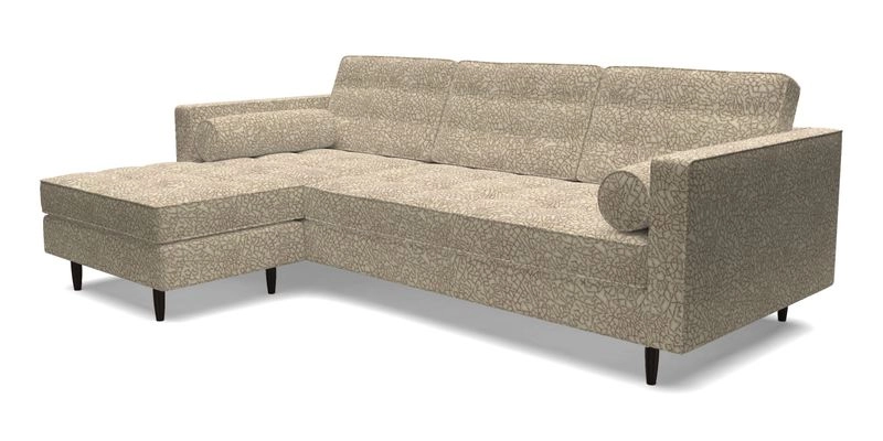 Marylebone RHF Corner Unit in Clever Tough And Eco Velvet Chrome
