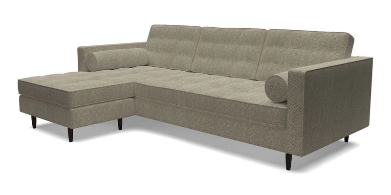 Marylebone RHF Corner Unit in Clever Tough And Eco Velvet Chrome