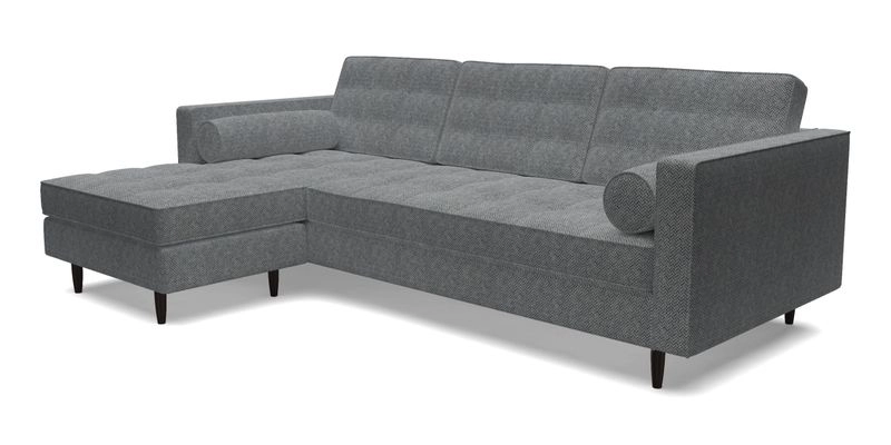Marylebone RHF Corner Unit in Clever Tough And Eco Velvet Chrome