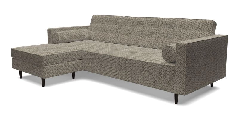 Marylebone RHF Corner Unit in Clever Tough And Eco Velvet Chrome
