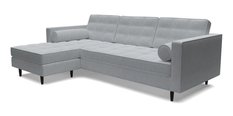 Marylebone RHF Corner Unit in Clever Tough And Eco Velvet Chrome