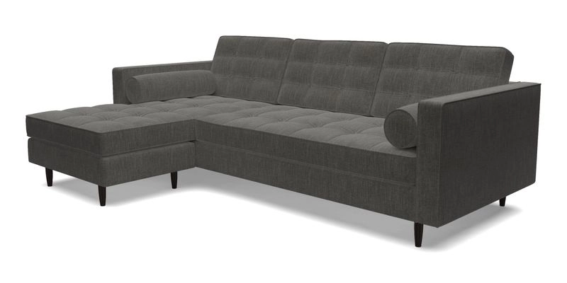 Marylebone RHF Corner Unit in Clever Tough And Eco Velvet Chrome