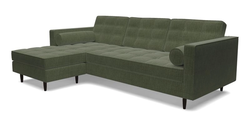 Marylebone RHF Corner Unit in Clever Tough And Eco Velvet Chrome