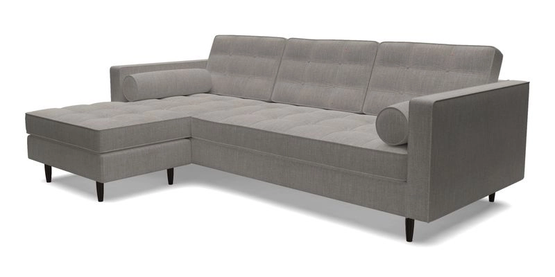 Marylebone RHF Corner Unit in Clever Tough And Eco Velvet Chrome