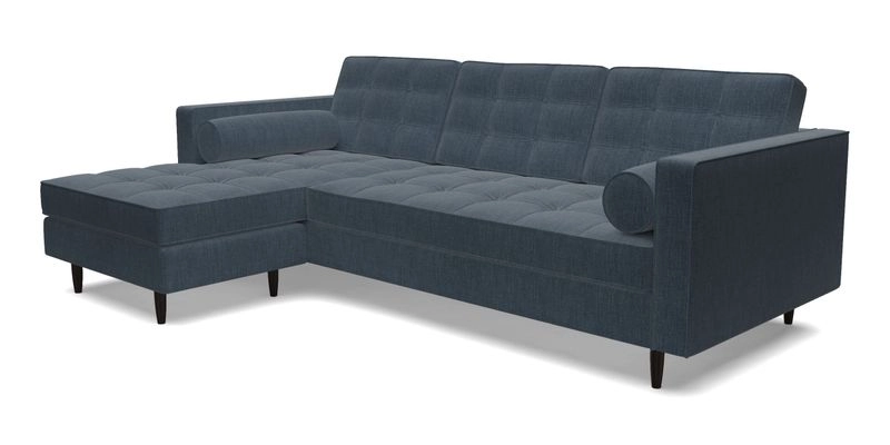 Marylebone RHF Corner Unit in Clever Tough And Eco Velvet Chrome