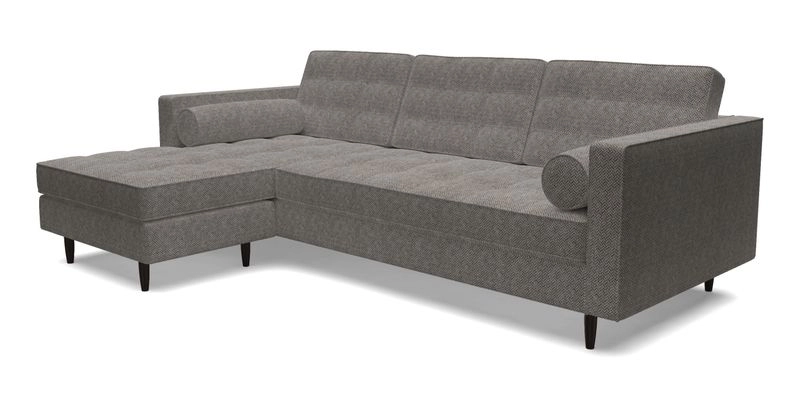 Marylebone RHF Corner Unit in Clever Tough And Eco Velvet Chrome