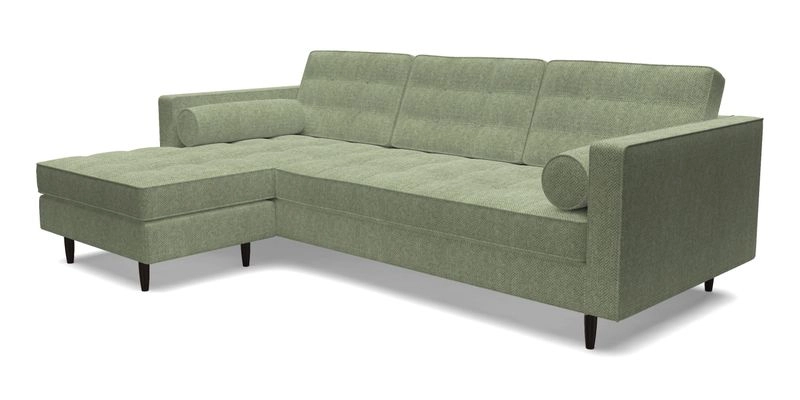 Marylebone RHF Corner Unit in Clever Tough And Eco Velvet Chrome