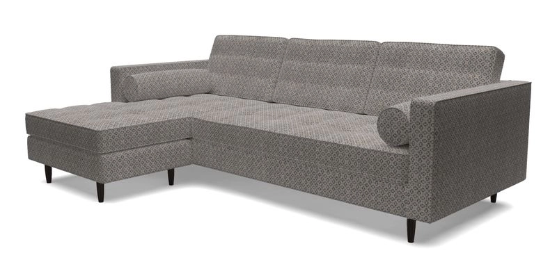Marylebone RHF Corner Unit in Clever Tough And Eco Velvet Chrome