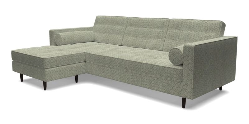 Marylebone RHF Corner Unit in Clever Tough And Eco Velvet Chrome