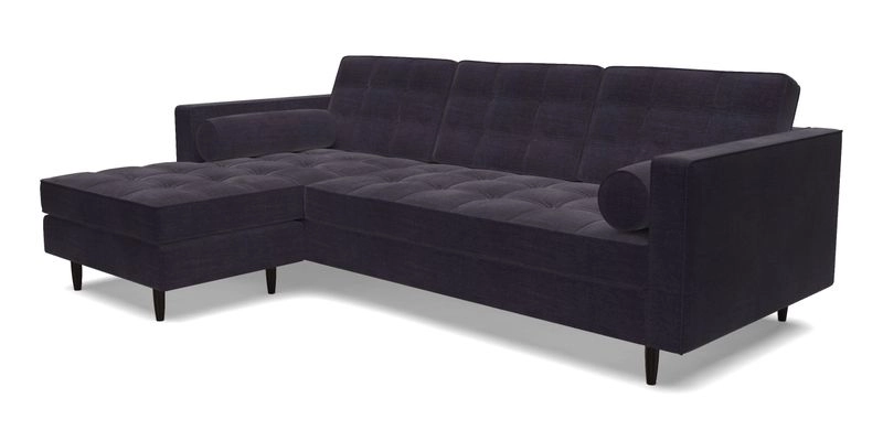 Marylebone RHF Corner Unit in Clever Tough And Eco Velvet Chrome