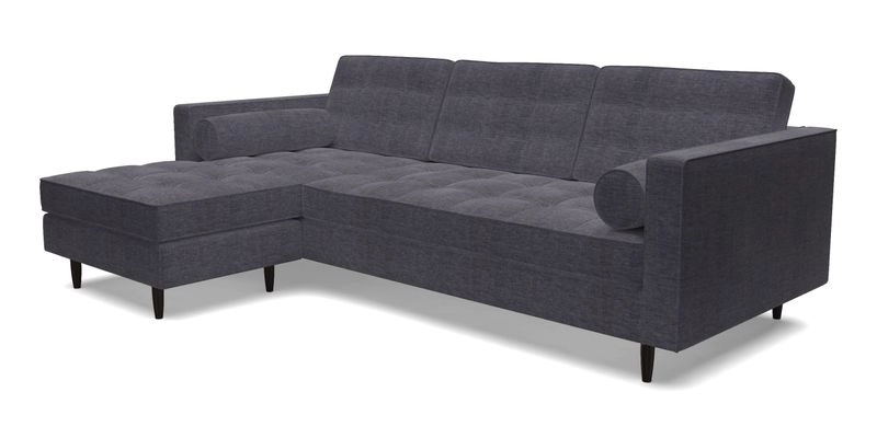 Marylebone RHF Corner Unit in Clever Tough And Eco Velvet Chrome