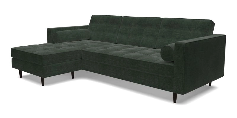 Marylebone RHF Corner Unit in Clever Tough And Eco Velvet Chrome
