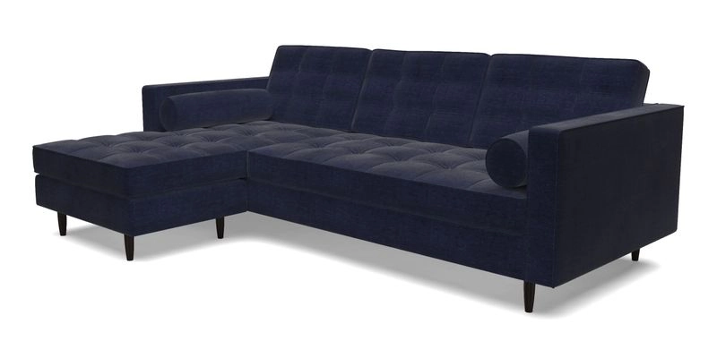 Marylebone RHF Corner Unit in Clever Tough And Eco Velvet Chrome