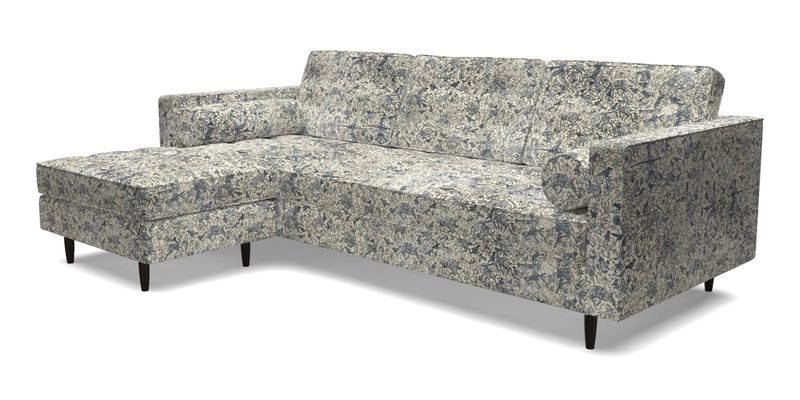 Marylebone RHF Corner Unit in Clever Tough And Eco Velvet Chrome