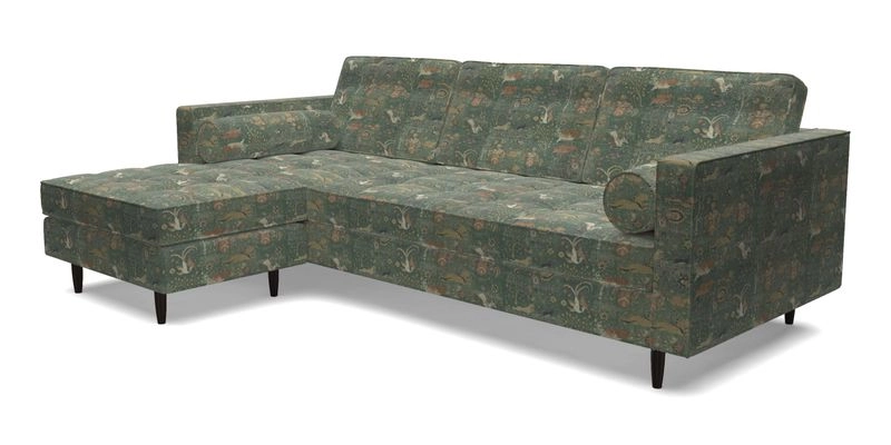 Marylebone RHF Corner Unit in Clever Tough And Eco Velvet Chrome