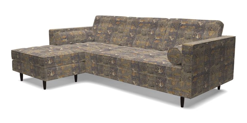 Marylebone RHF Corner Unit in Clever Tough And Eco Velvet Chrome