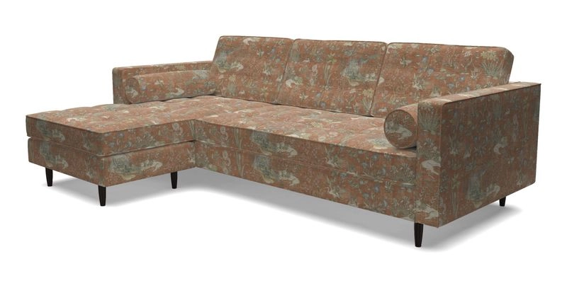 Marylebone RHF Corner Unit in Clever Tough And Eco Velvet Chrome