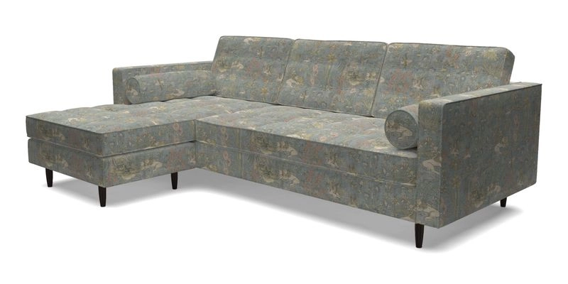 Marylebone RHF Corner Unit in Clever Tough And Eco Velvet Chrome