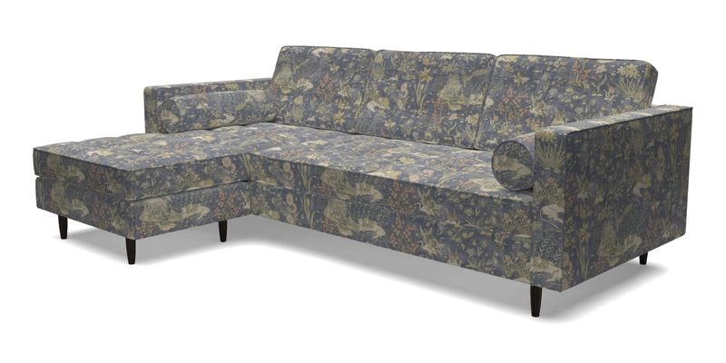 Marylebone RHF Corner Unit in Clever Tough And Eco Velvet Chrome