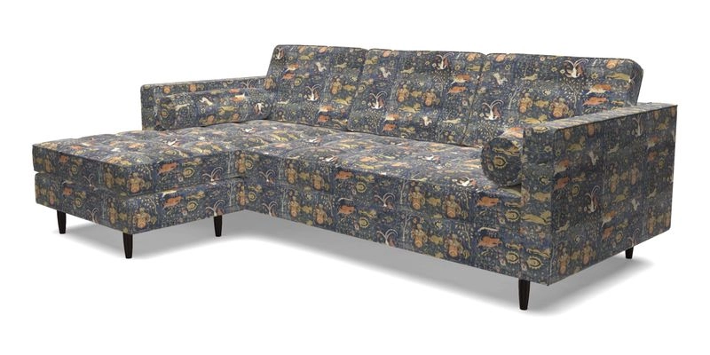 Marylebone RHF Corner Unit in Clever Tough And Eco Velvet Chrome