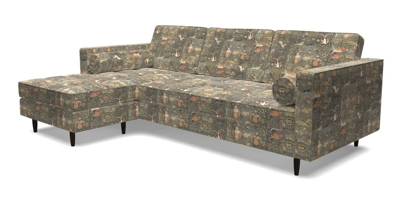 Marylebone RHF Corner Unit in Clever Tough And Eco Velvet Chrome