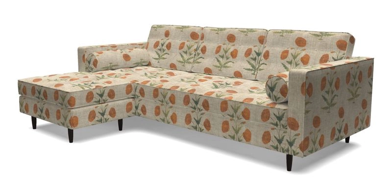 Marylebone RHF Corner Unit in Clever Tough And Eco Velvet Chrome