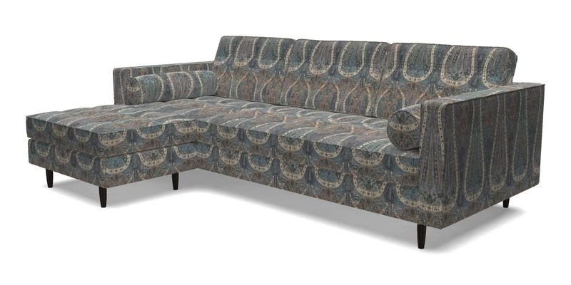 Marylebone RHF Corner Unit in Clever Tough And Eco Velvet Chrome