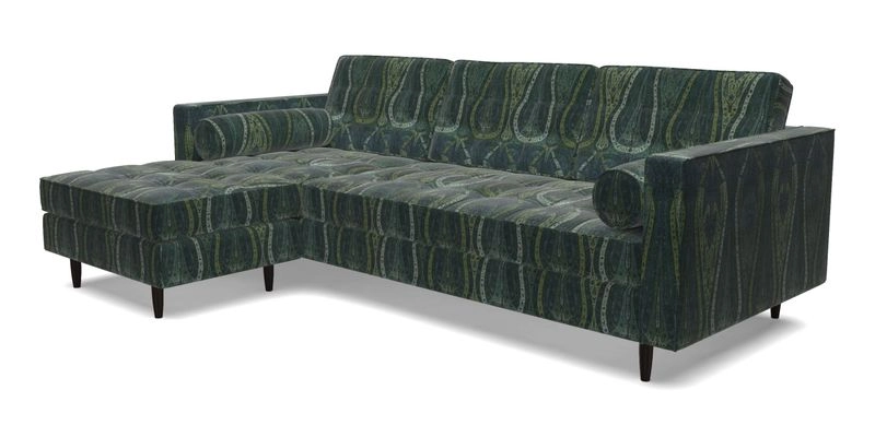 Marylebone RHF Corner Unit in Clever Tough And Eco Velvet Chrome